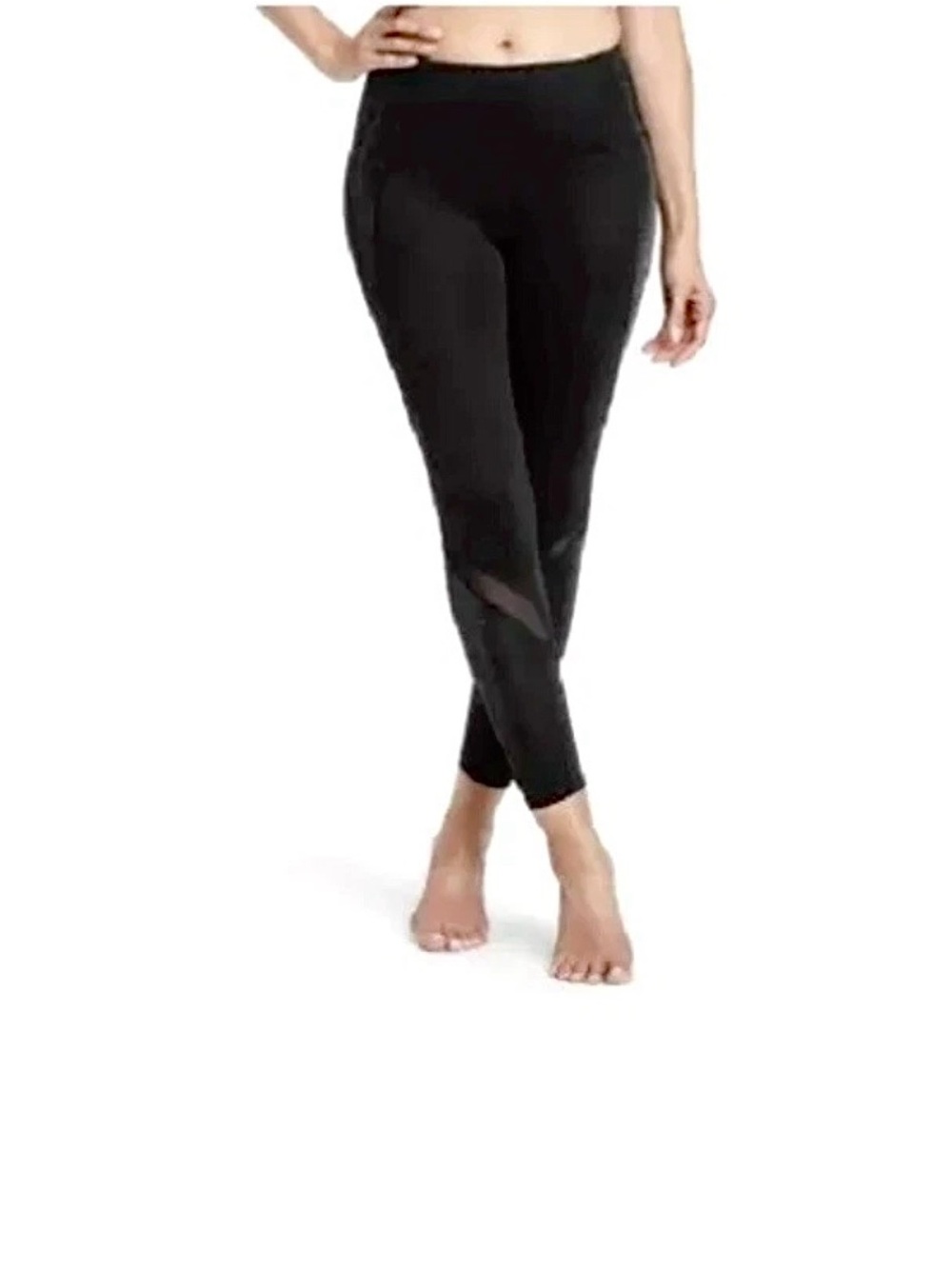 Women's All In Motion High-Waisted Black Shine 7/8 Leggings Small Activewear